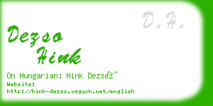 dezso hink business card